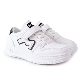 Chaussures De Sport Enfant Avec Velcro Noir Et Blanc Santi