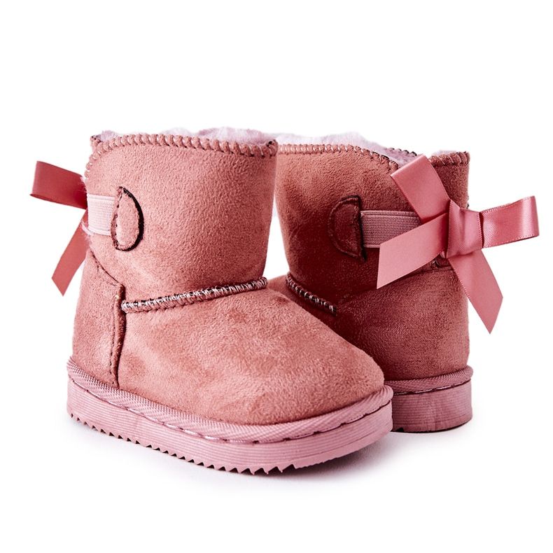 FR1 Bottes de neige chaudes pour enfants Rose Funky