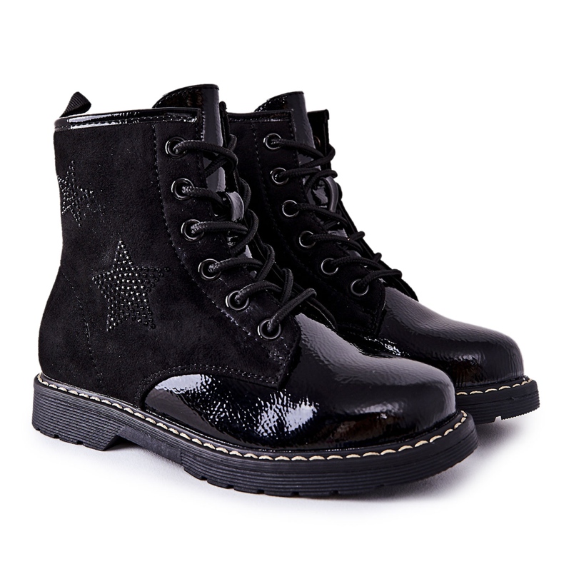 Vinceza Bottines Gander noires pour enfants le noir