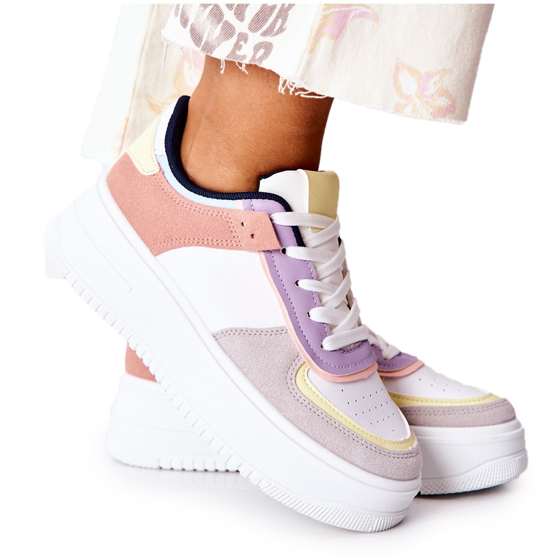 Chaussures De Sport Baskets Sur La Plateforme Blanc et Jaune Freedom multicolore