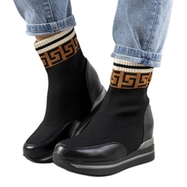 Baskets compensées noires Wanda