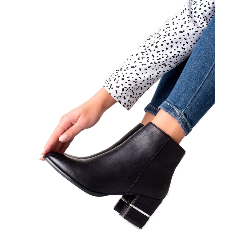 TRENDI Bottines élégantes à talons hauts le noir