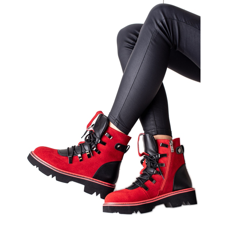 Bottines Artiker en cuir Rouge