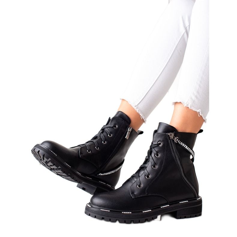 Bottines en cuir à lacets ARTIKER le noir