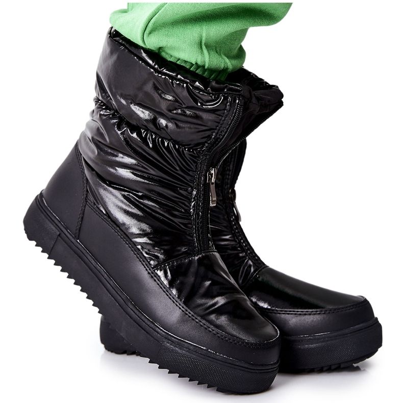 S.Barski Bottes de neige chaudes Monile noires pour femmes