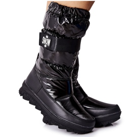 S.Barski Bottes de Neige Chaudes Haute Membrane Femme Noir Eunousa