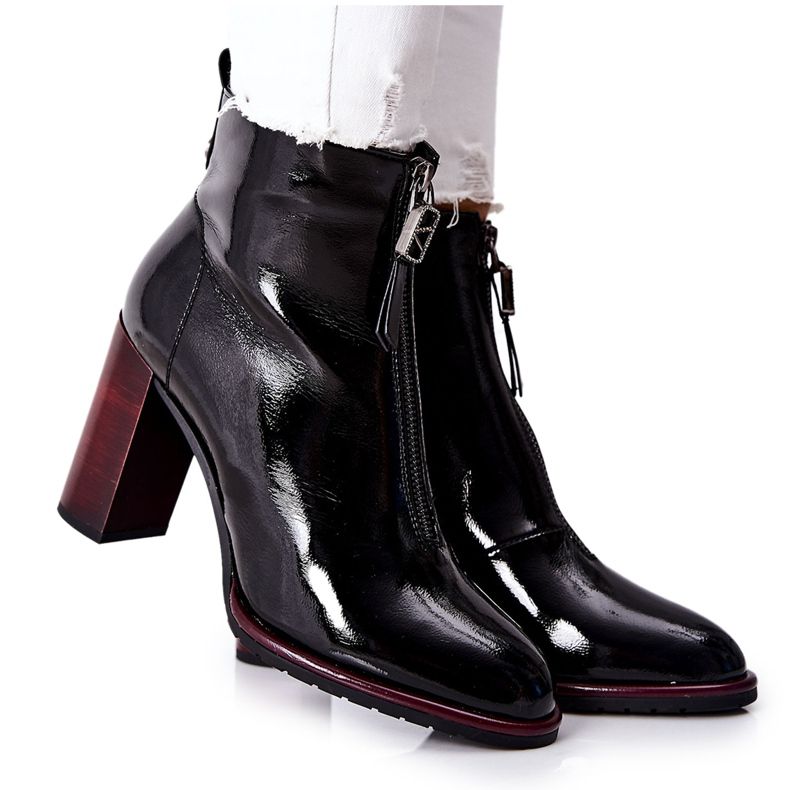 S.Barski Bottines Noires Femme Laquées sur un Poteau Cofton le noir S.Barski Bottines Noires Femme Laquées sur un Poteau Cofton le noir