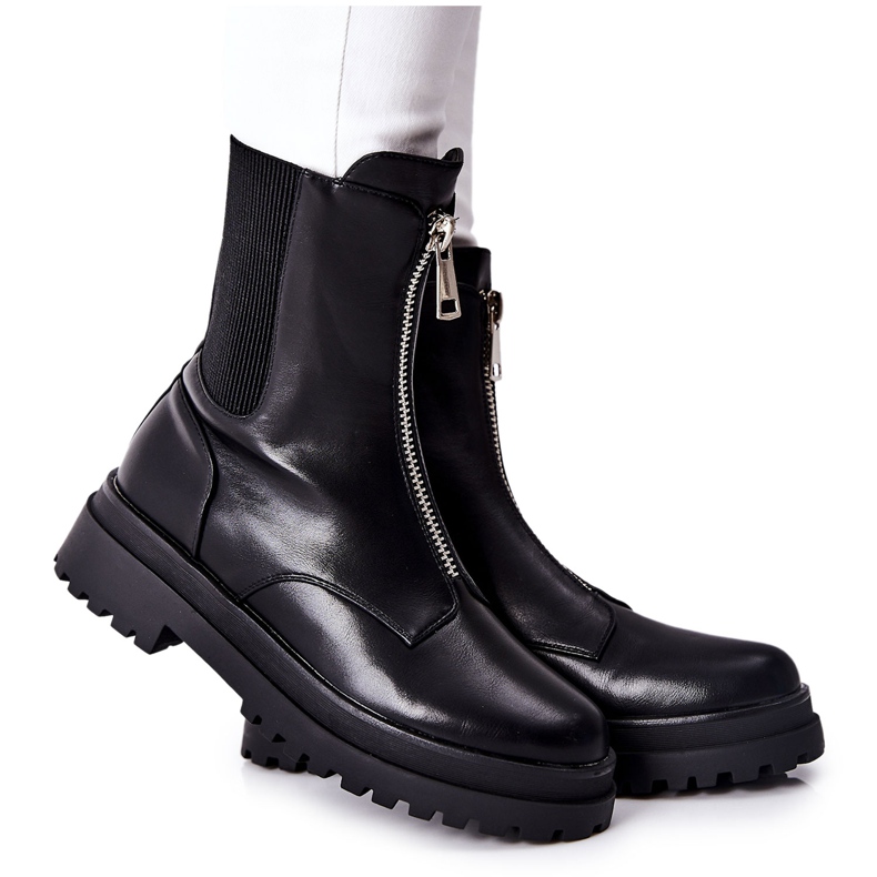 Vinceza Bottes chaudes noires Assuh pour femmes le noir