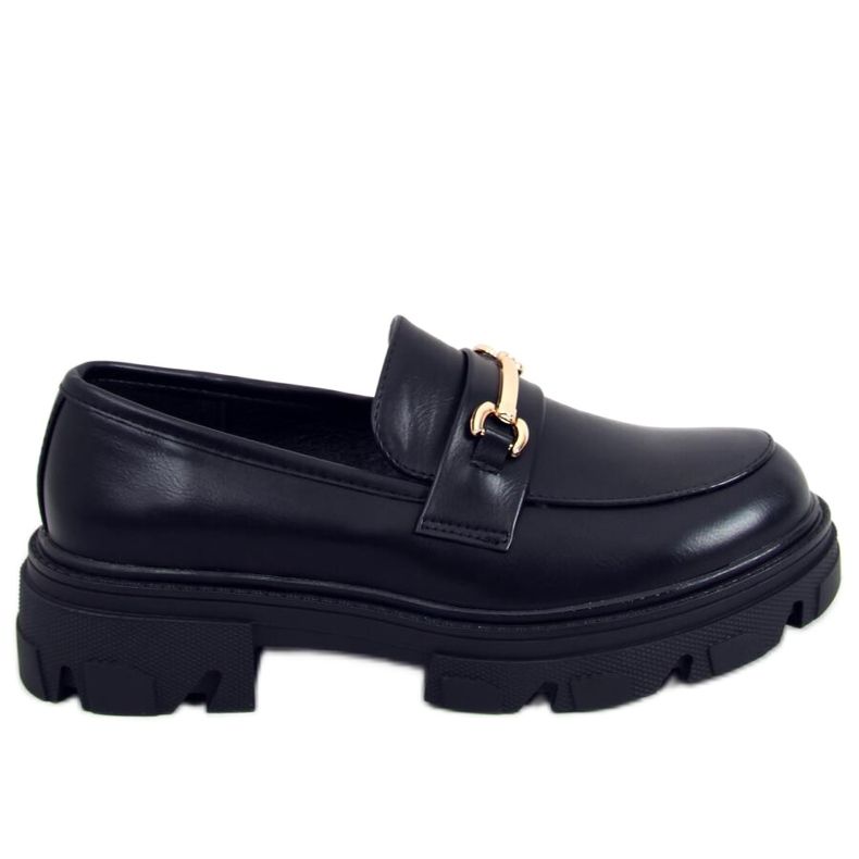 Noir YY11 Mocassins noirs à semelle épaisse le noir