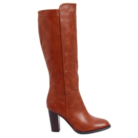 Bottines à talon camel UK03P Camel brun