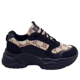 Baskets noires Isla beige