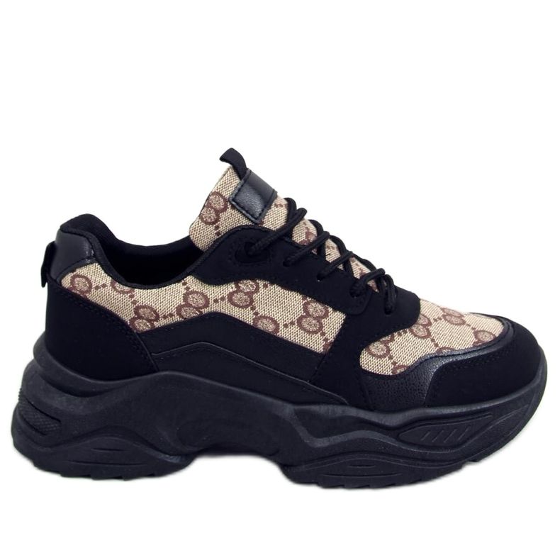 Baskets noires Isla beige le noir
