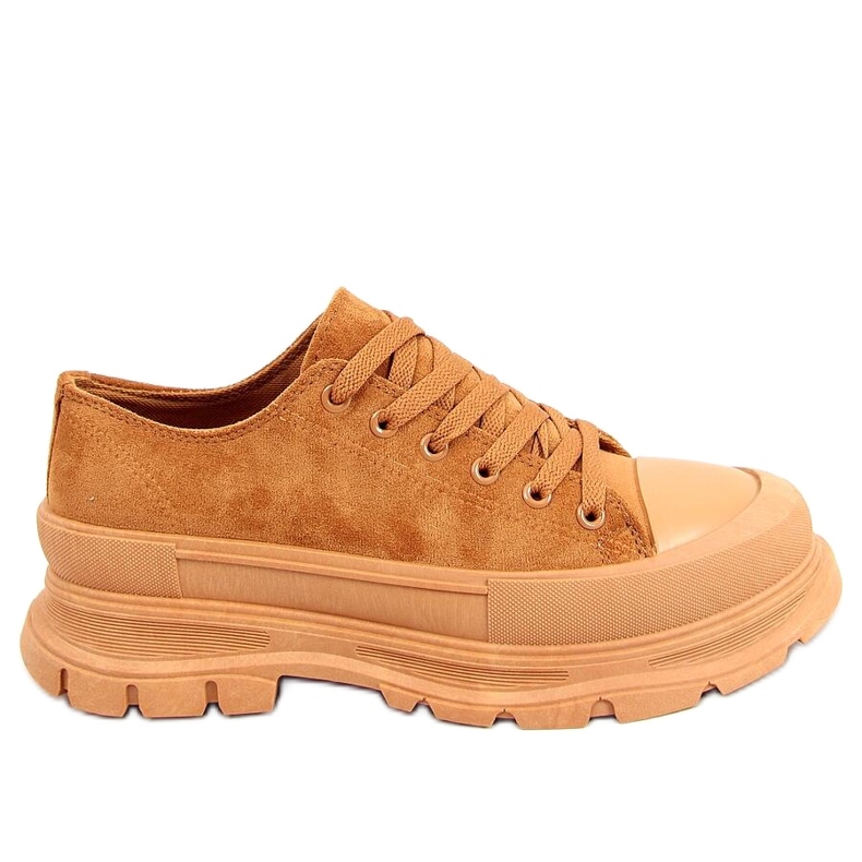 Baskets à semelle haute Lily Camel brun