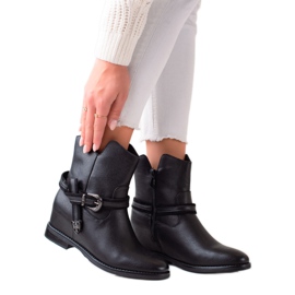 TRENDI Bottes compensées élégantes noir