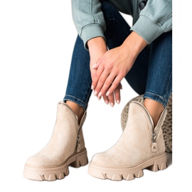 Sweet Shoes Bottines en daim avec fermeture éclair beige