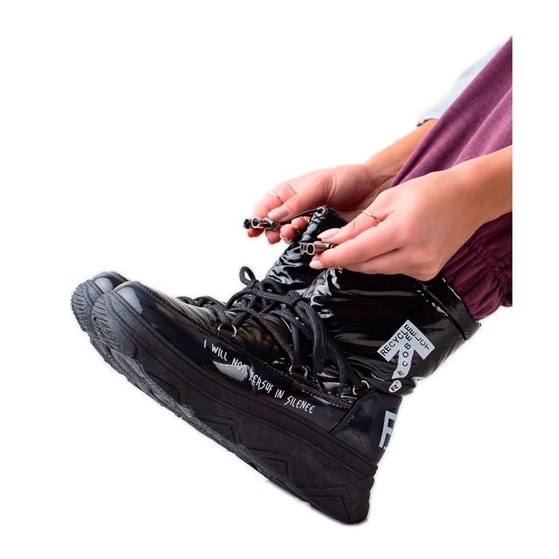 Bottes de neige chatoyantes VINCEZA le noir