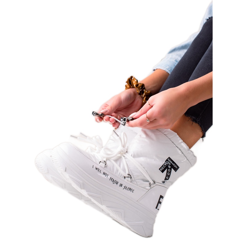 Bottes de neige chatoyantes VINCEZA blanche