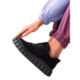 Sweet Shoes Baskets en daim sur la plate-forme noir