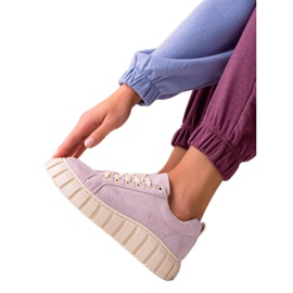 Sweet Shoes Baskets en daim sur la plate-forme violet