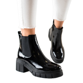 Filippo Bottes de mode laquées noir