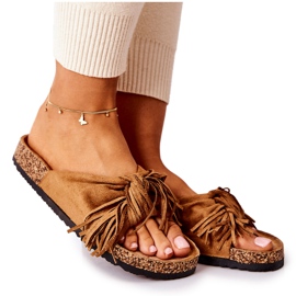 FW1 Tongs à semelle en liège Taryne camel brun