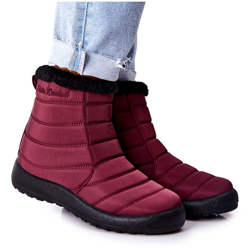 PE1 Bottes de neige isolées femme Bordeaux Mezyss rouge