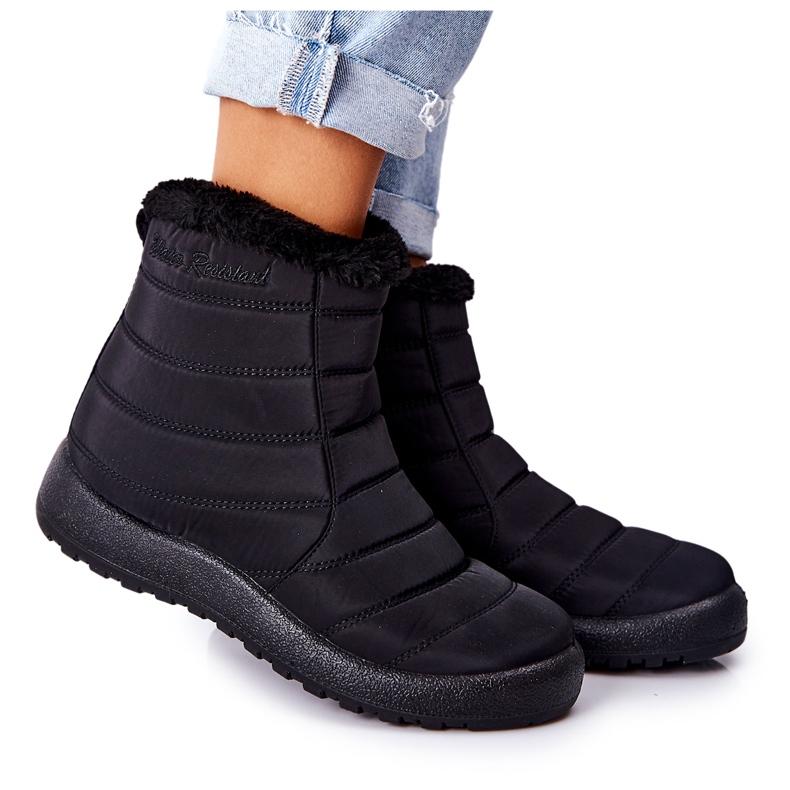 Bottes de neige chaudes noires pour femmes Mezyss le noir