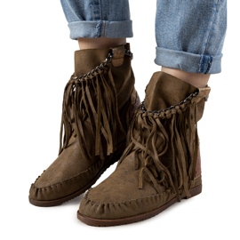 Bottes vertes pour femmes dans le style de boho Maral