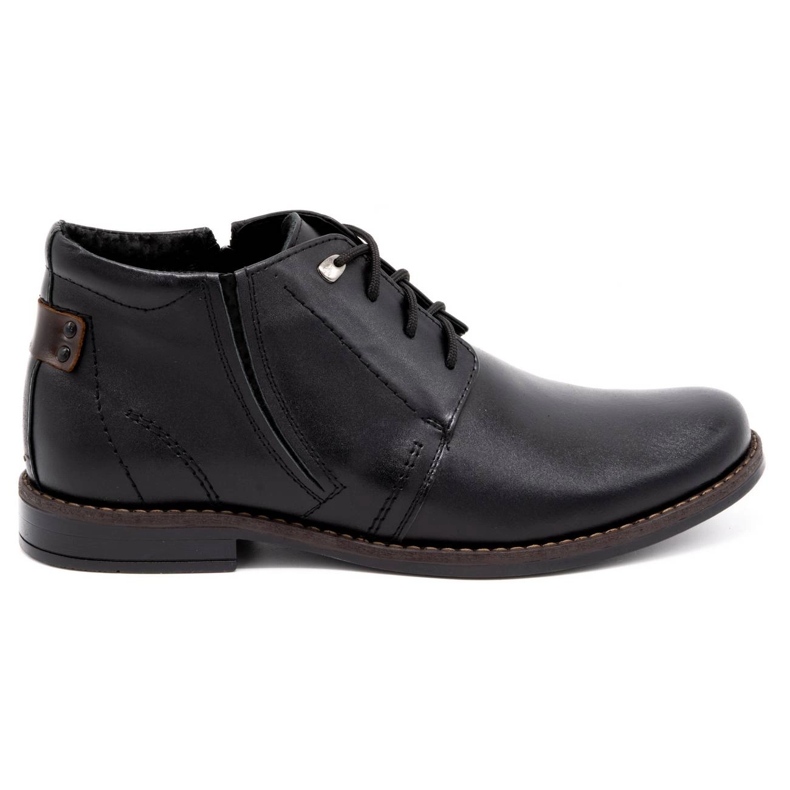 Olivier Bottes d'hiver homme, cuir 336LU, noir le noir Olivier Bottes d'hiver homme, cuir 336LU, noir le noir
