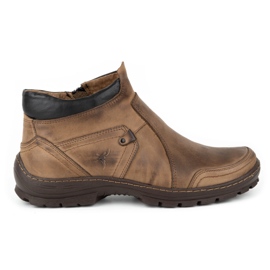 Olivier Bottes d'hiver en cuir pour hommes 352MP marron brun