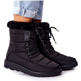 Vinceza Bottes De Neige Hautes Avec Fourrure Noir Haneta
