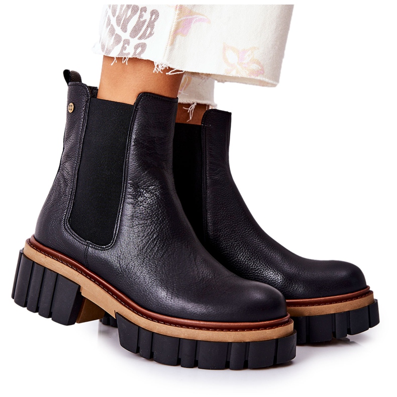 Bottes de Travailleurs en Cuir Noir Maciejka 05312-01 le noir