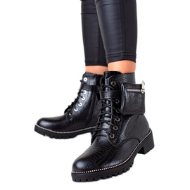 Queen Vivi Bottes de travail avec poche noir