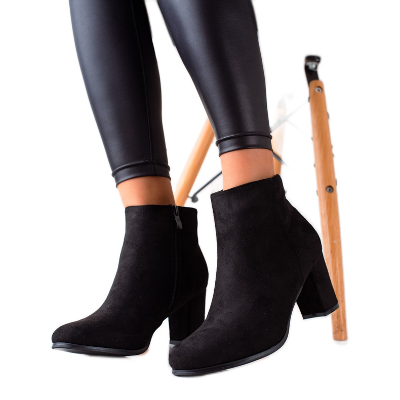 TRENDI Bottines décontractées en daim le noir