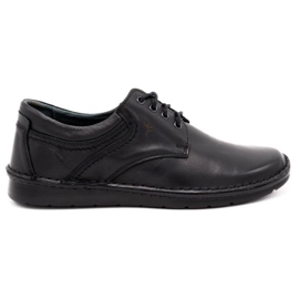 Olivier Chaussures casual en cuir pour hommes 7095 grain noir