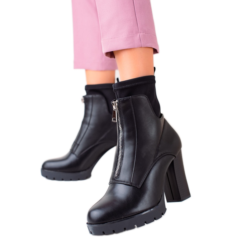 Bestelle Bottes noires à talons hauts le noir Bestelle Bottes noires à talons hauts le noir