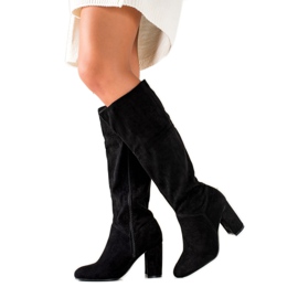 TRENDI Bottes noires classiques le noir