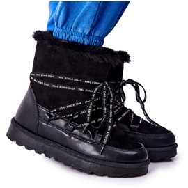 POTOCKI Bottes de neige isolées avec de la fourrure sur la plateforme noire Salemi