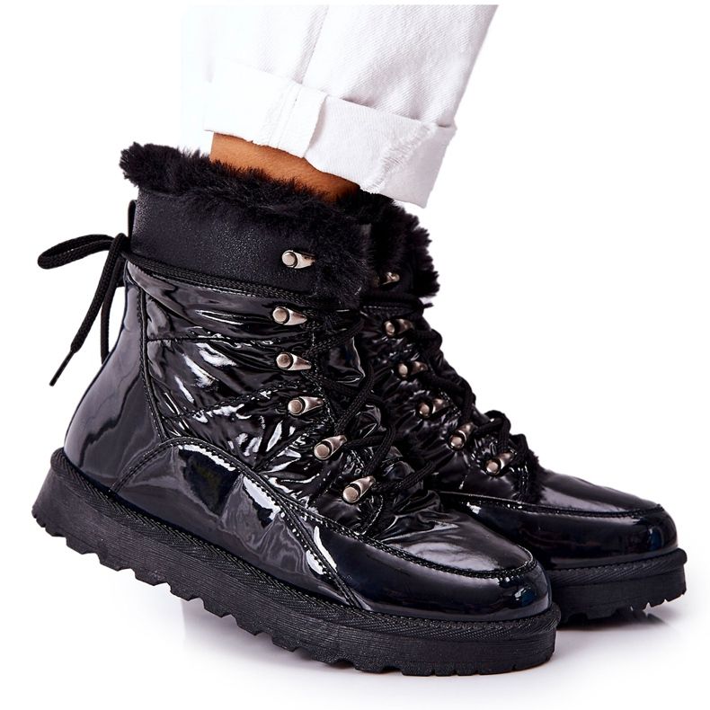 POTOCKI Bottes de neige hautes isolées en fourrure Noir Atchoum le noir