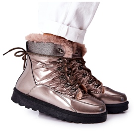 POTOCKI Bottes de neige hautes isolées en fourrure Golden Sneezy doré