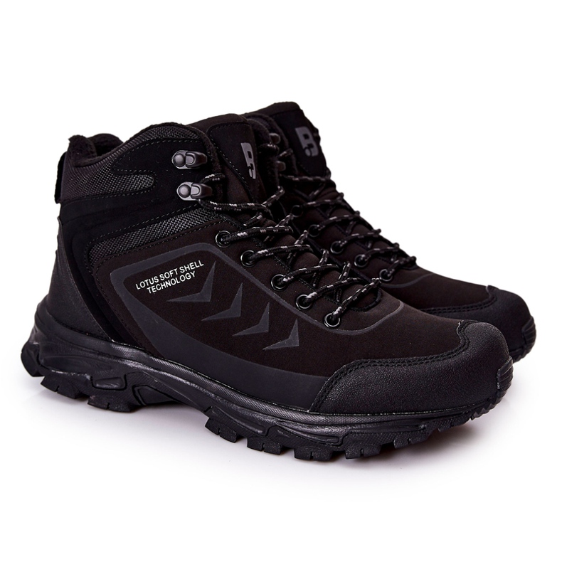 PE1 Chaussures de sport chaudes pour hommes nouées noires Belfort le noir