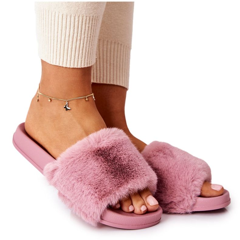 PH1 Chaussons profilés en caoutchouc avec fourrure Rose foncé Emmie