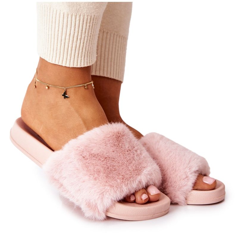 PH1 Pantoufles En Caoutchouc Avec Fourrure Emmie Rose PH1 Pantoufles En Caoutchouc Avec Fourrure Emmie Rose