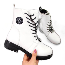 Boots isolées asymétrique Jr EVE322B blanc blanche