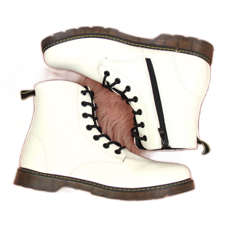 Bottes laquées isolées Miss E Jr EVE251B blanc blanche