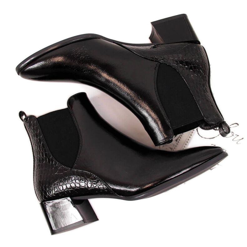 Chelsea boots laquées Sergio Leone W SK340A noir le noir