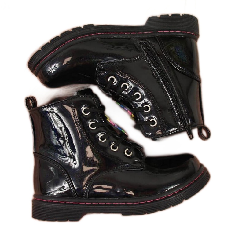 Bottes noires pour filles isolées Jr EVE318A blanche le noir