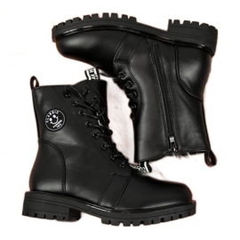 Boots isolées asymétrique Jr EVE322A noir blanche le noir