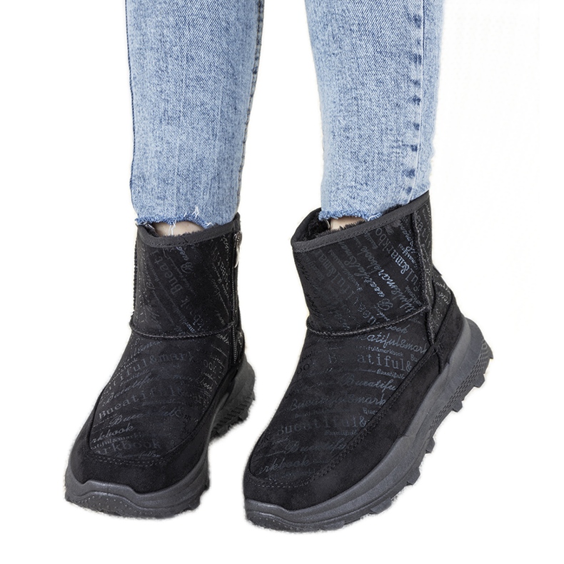 Bottes de neige Crescent noires pour femmes le noir