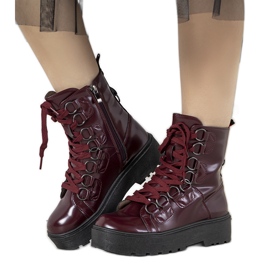 Boots bordeaux sur semelle haute Orane rouge Boots bordeaux sur semelle haute Orane rouge
